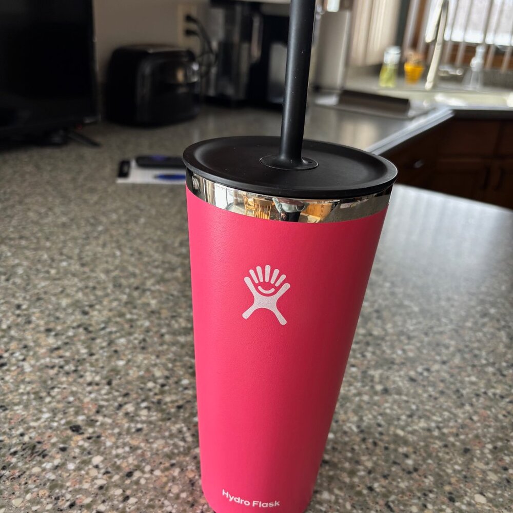 Hydro Flask All Around Tumbler Stainless Steel Straw Lid Watermelon 32 Oz